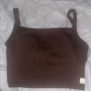 Vuori Brown Ribbed Women's Top